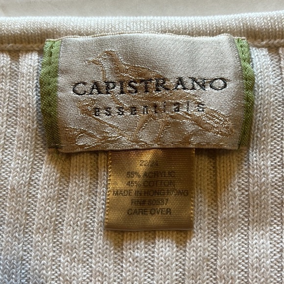 Capistrano essentials-22/24-white/pink/gray short sleeve ribbed pullover sweater - Picture 4 of 8